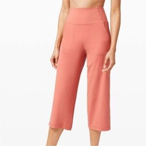 Lululemon Align Wide Leg Crop Pants in Rustic Coral Size 4